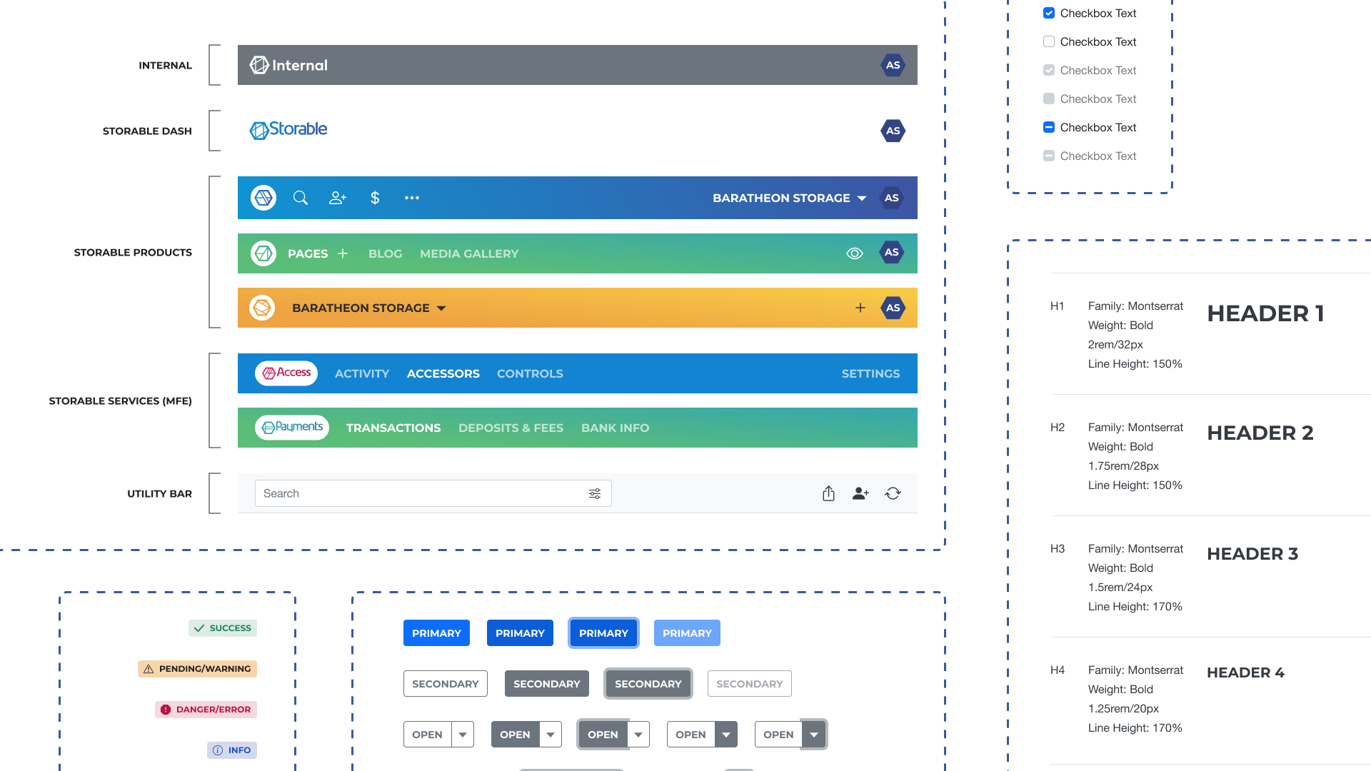 Storable design system overview