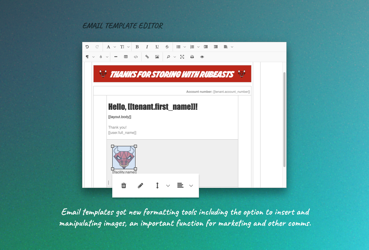 Email template editor enhancement — view 2