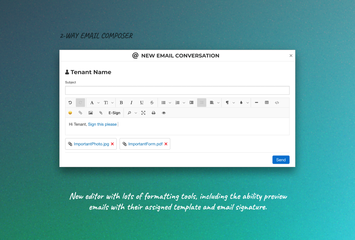 Email composer enhancement — view 1