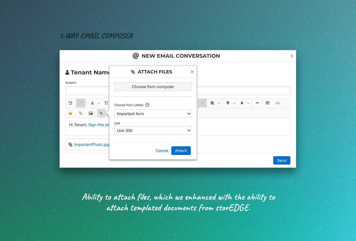 Email composer enhancement — view 2