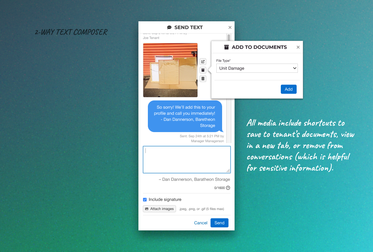 SMS composer enhancement — view 2