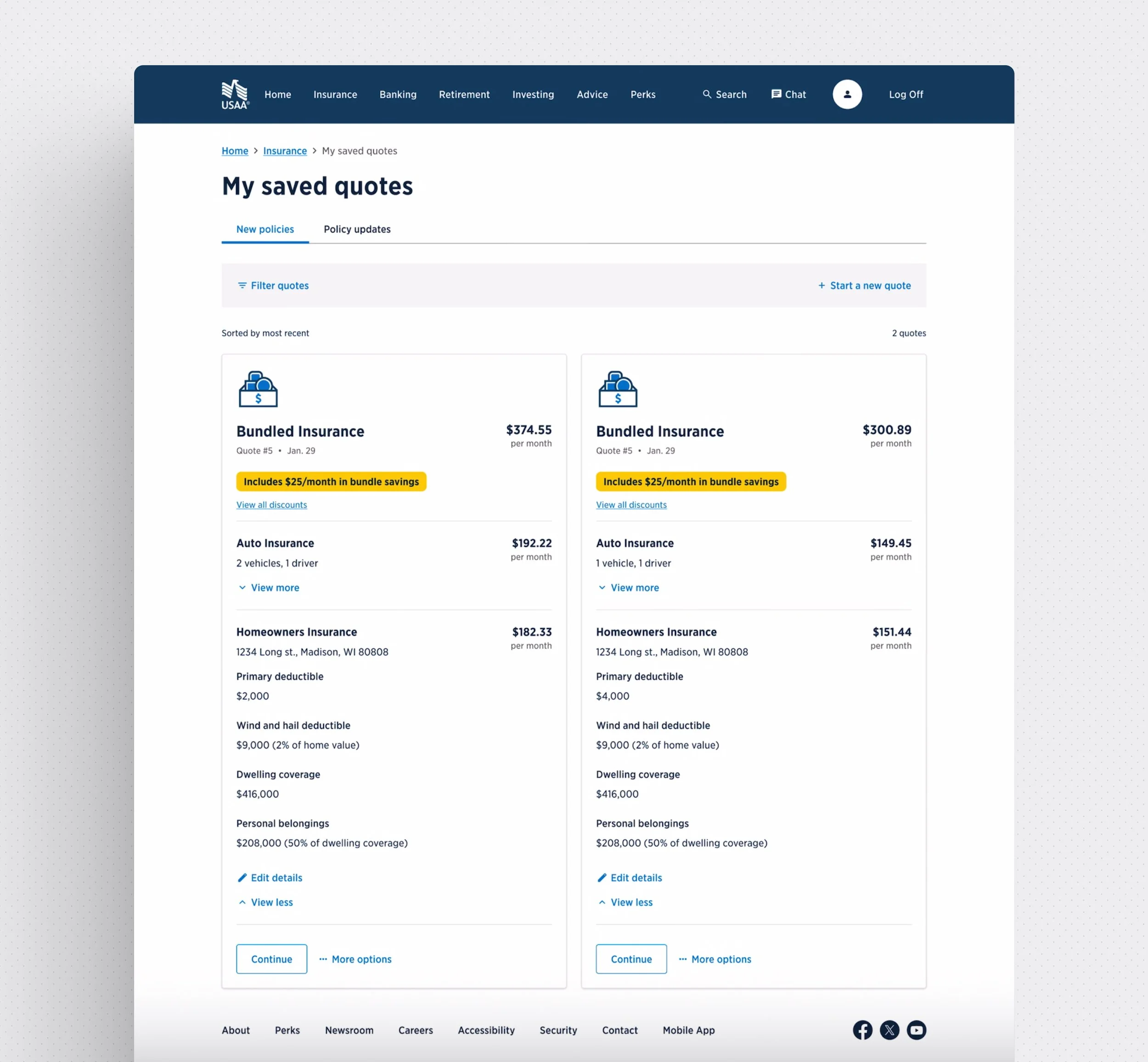 Bundled quote layout variants tested in research