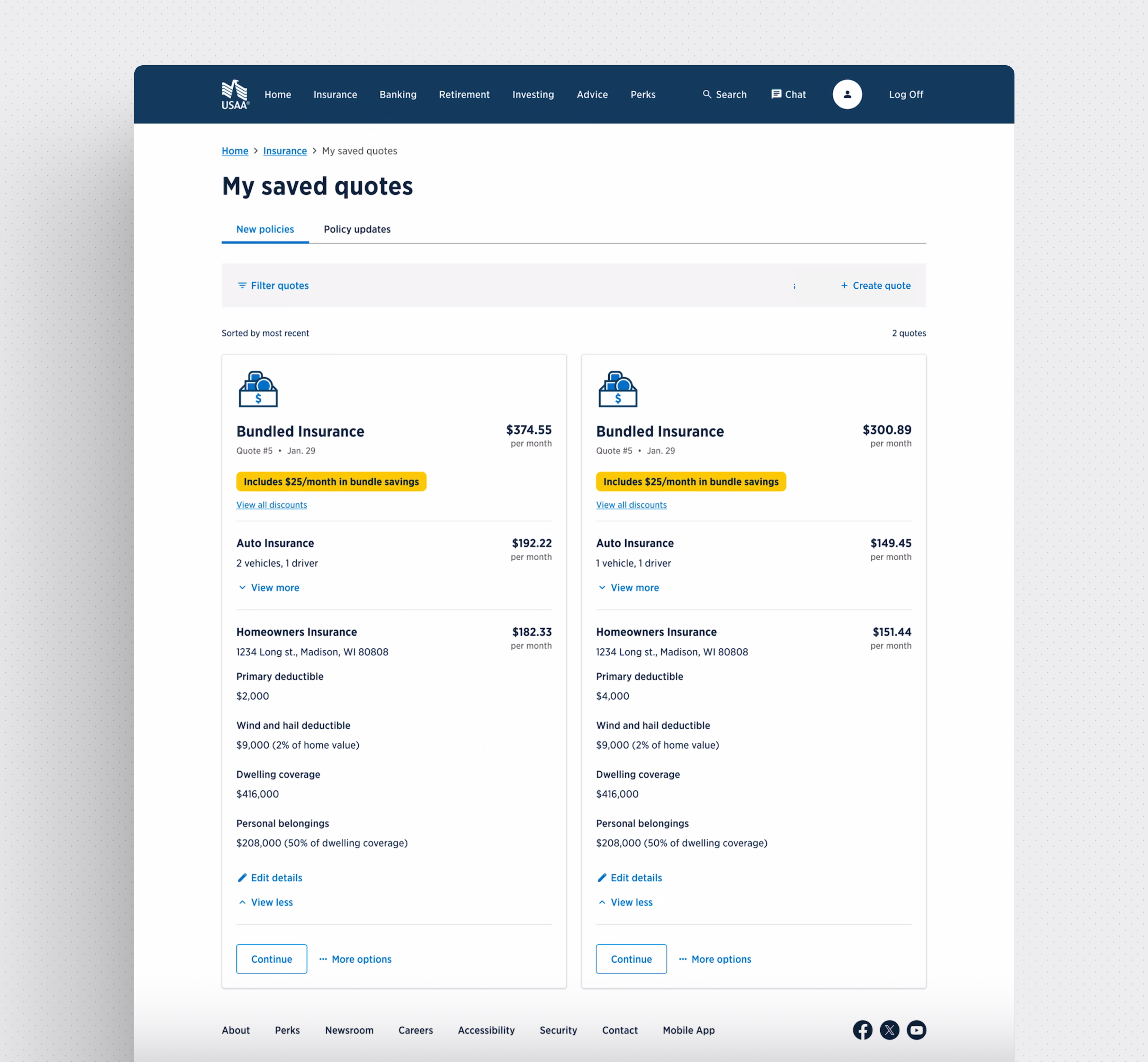 Bundled quote layout variants tested in research